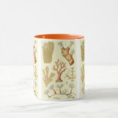 科学教科書生物学ヴィンテージサンゴ動物 マグカップ (中央)