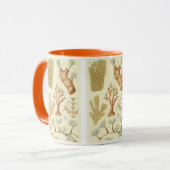 科学教科書生物学ヴィンテージサンゴ動物 マグカップ (正面左)