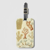 科学教科書生物学ヴィンテージサンゴ動物 ラゲッジタグ (正面縦)