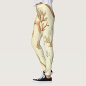 科学教科書生物学ヴィンテージサンゴ動物 レギンス (左)