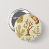 科学教科書生物学ヴィンテージサンゴ動物 缶バッジ (正面&裏面)