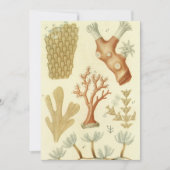 科学教科書生物学、ヴィンテージサンゴの動物 招待状 (正面)