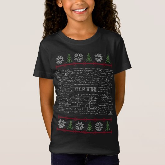 科学数学の醜いセーターのクリスマス Tシャツ (正面)