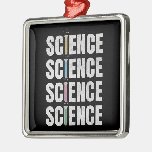 科学文字デザイン メタルオーナメント (左)