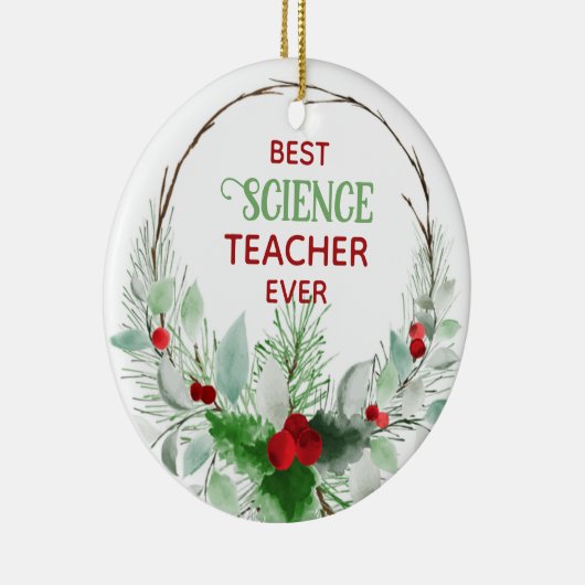 科学最高の先生フローラリースフレーム セラミックオーナメント (右)