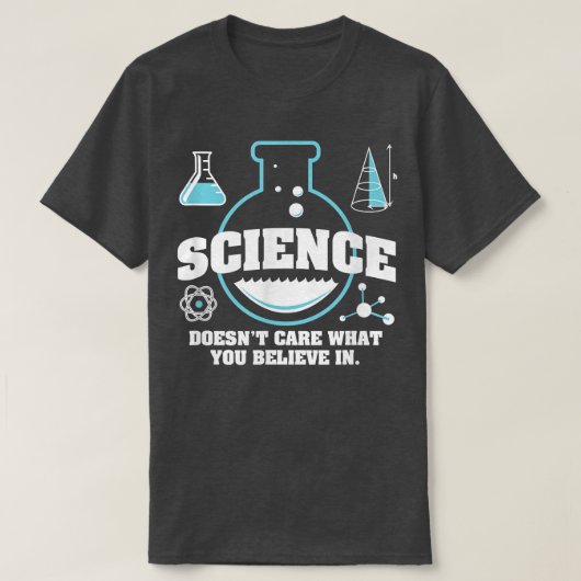 科学気には人を論じ信じていない Tシャツ (デザイン正面)