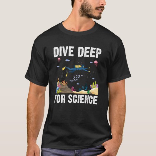 科学深いスキューバダイビング海洋生物学 Tシャツ (正面)