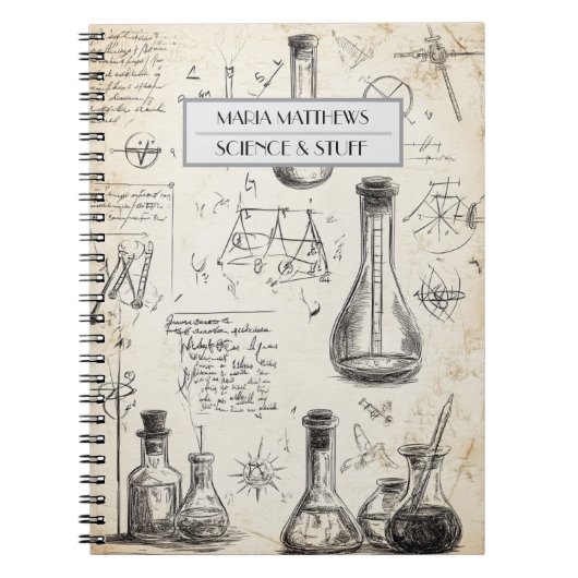 科学物カスタムスパイラル写真帳 ノートブック (正面)