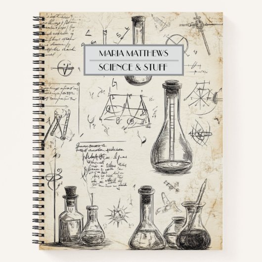 科学物カスタム手帳 ノートブック (正面)