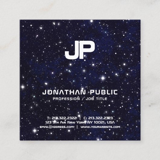 科学物理宇宙宇宙モノグラム平野 スクエア名刺 (正面)