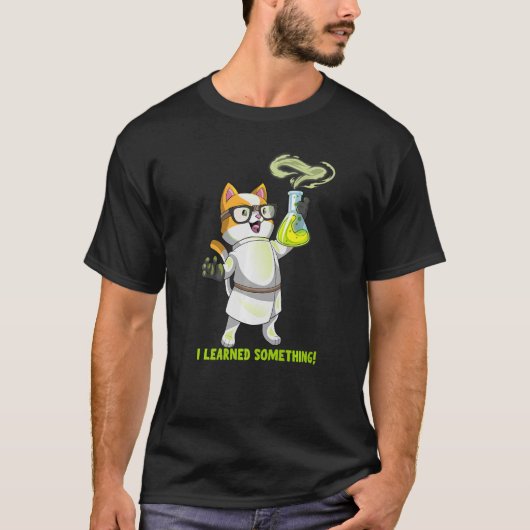 科学猫化学かわいい陽イオン温感素子 Tシャツ (正面)