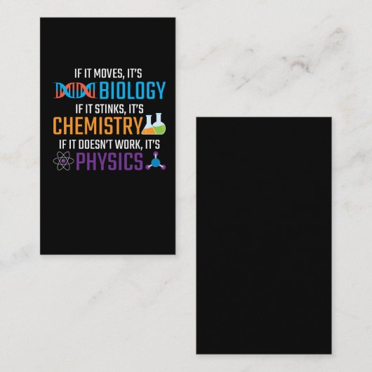 科学生おもしろい物化学物理先生 名刺 (正面/裏面)