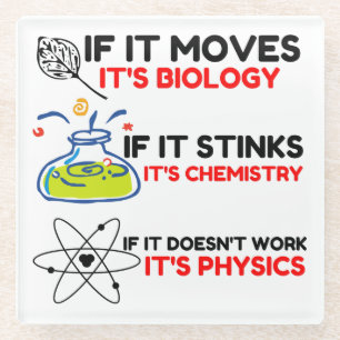 科学生物化学物理学 ガラスコースター