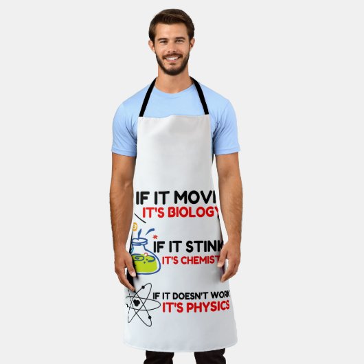 科学生物学化学物理学 エプロン (着用した状態)