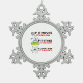 科学生物学化学物理学 スノーフレークピューターオーナメント (正面)