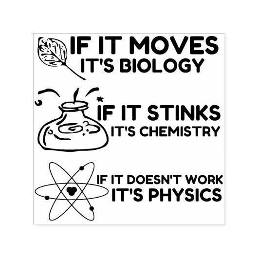 科学生物学化学物理学 セルフインキングスタンプ (デザイン)