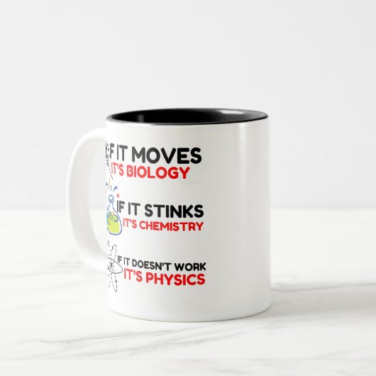 科学生物学化学物理学 ツートーンマグカップ (正面左)