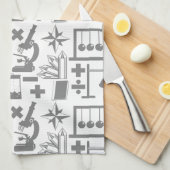 科学生物学物理地質学数学パターン キッチンタオル (四つ折り)