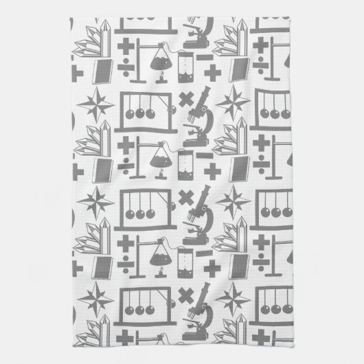 科学生物学物理地質学数学パターン キッチンタオル (縦)