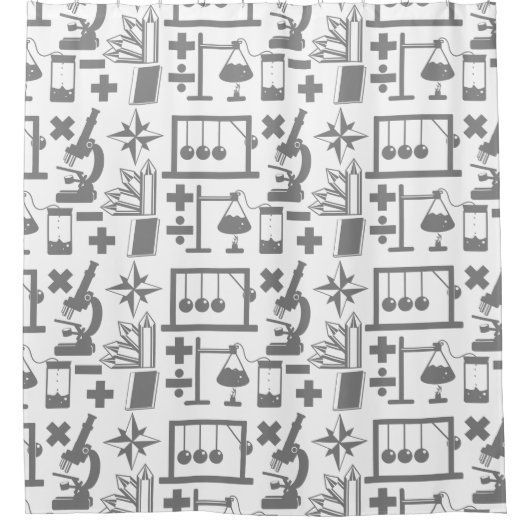 科学生物学物理地質学数学パターン シャワーカーテン (正面)