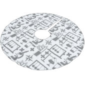 科学生物学物理学地理数学パターン ブラッシュドポリエステルツリースカート (アングル)