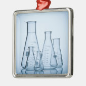 科学的なガラス製品の青 メタルオーナメント (左)