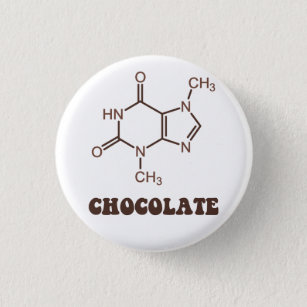 科学的なチョコレート要素のテオブロミンの分子 缶バッジ