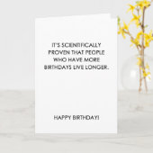 科学的に実証されたおもしろい誕生日カード カード (黄色い花)