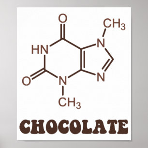 科学的チョコレート元素テオブロミン分子 ポスター