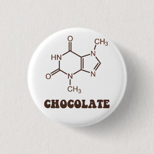 科学的チョコレート元素テオブロミン分子 缶バッジ