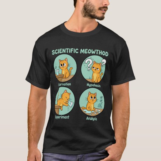 科学的ニャオソード 面白い猫 科学 動物 Tシャツ (正面)