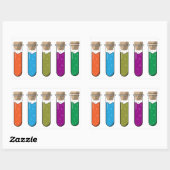 科学研カラフル究試験管 長方形シール (シート)