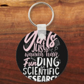 科学研究に資金を集めたい少女たち キーホルダー (正面)