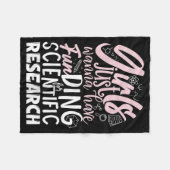 科学研究に資金を集めたい少女たち フリースブランケット (正面(横))