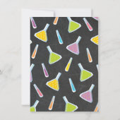 科学研究室実験誕生日パーティーへの招待 招待状 (裏面)