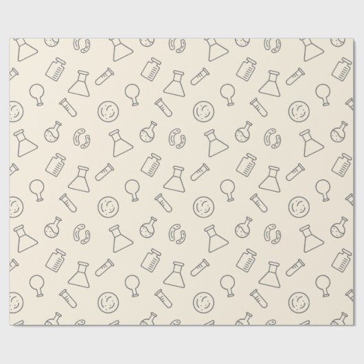 科学研究室設備黄色クリーム化学 ラッピングペーパー (フラット)