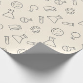 科学研究室設備黄色クリーム化学 ラッピングペーパー (角)