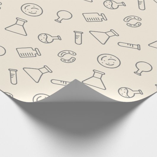 科学研究室設備黄色クリーム化学 ラッピングペーパー (角)