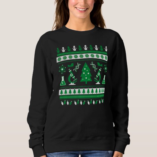 科学研究所醜いクリスマスセーター スウェットシャツ (正面)