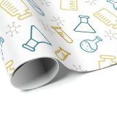 科学者と実験材料の包装紙 ラッピングペーパー (ロールコーナー)