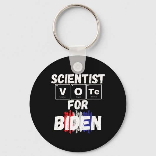 科学者によるバイデン氏投票 キーホルダー (正面)