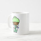 科学者の女の子 コーヒーマグカップ (正面左)