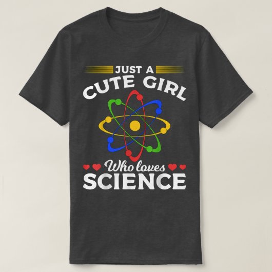 科学者の女性アトムScを愛する可愛い少女 Tシャツ (デザイン正面)