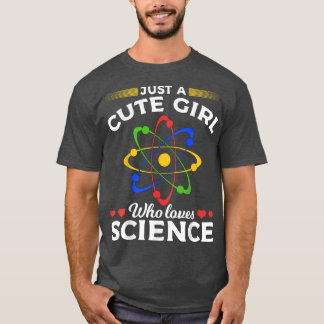科学者の女性アトムScを愛する可愛い少女 Tシャツ