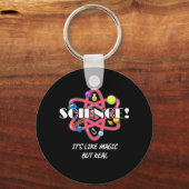 科学者ギフト |化学科学は魔法 キーホルダー (正面)