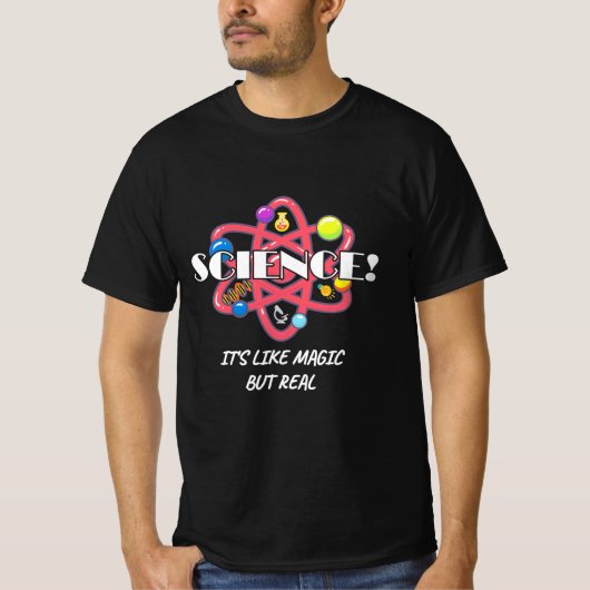 科学者ギフト |化学科学は魔法 Tシャツ (正面)