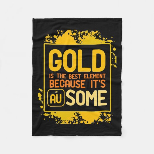科学者ギフト |金ゴールドが要最高の素 フリースブランケット (正面)