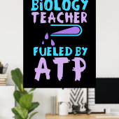 科学者ギフト | ATPで動く生物学の先生 ポスター (ホームオフィス)