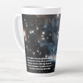 科学者引用文と星座写真ラテMug カフェラテマグ