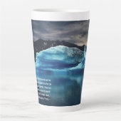 科学者引用文と氷山の自然写真 カフェラテマグ (正面)